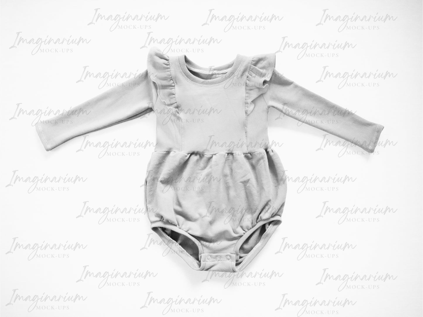 Long Sleeve Mariposa Romper Mock Up, Realistic Clothing Mockup for Photoshop and Procreate