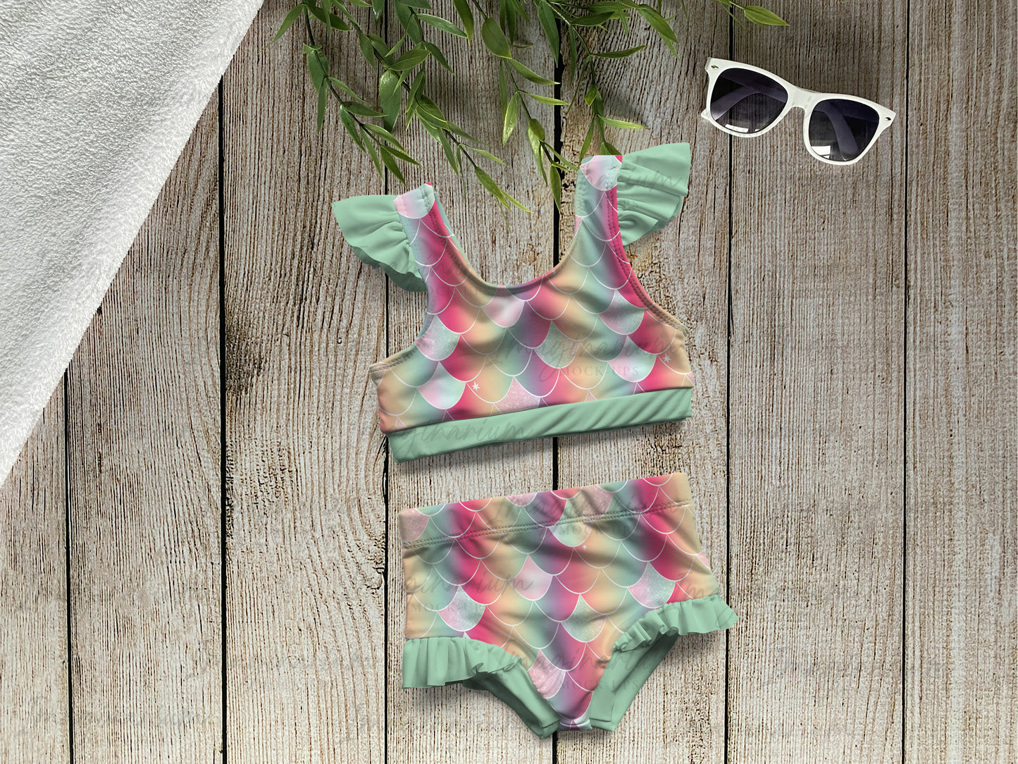 Maui Two Piece Swimsuit Mockup , Realistic Swimwear Mock Up for Photoshop and Procreate (Copy)