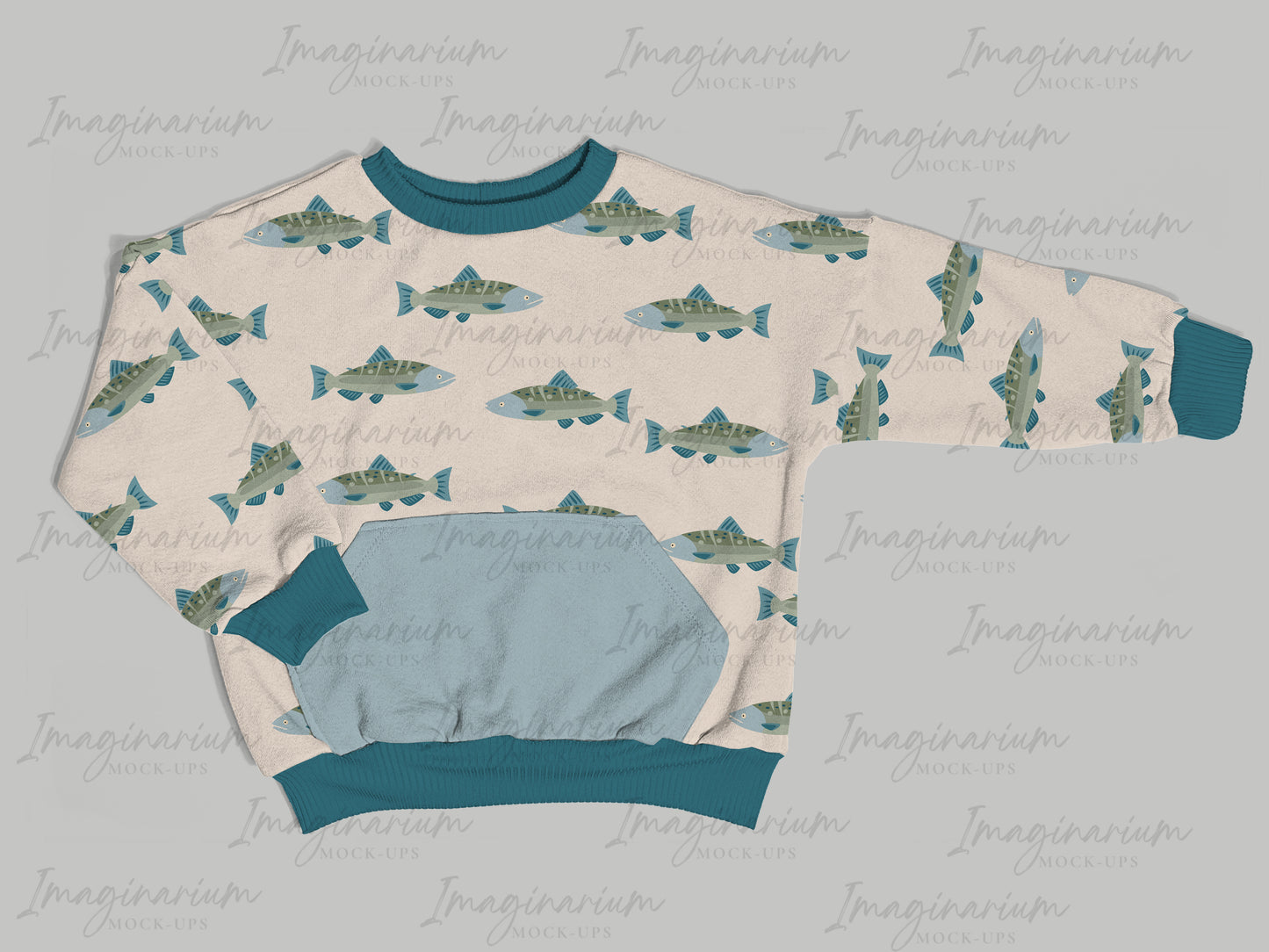 Oversized Sweater with Pockets Mock Up, Realistic Clothing Mockup for Photoshop and Procreate