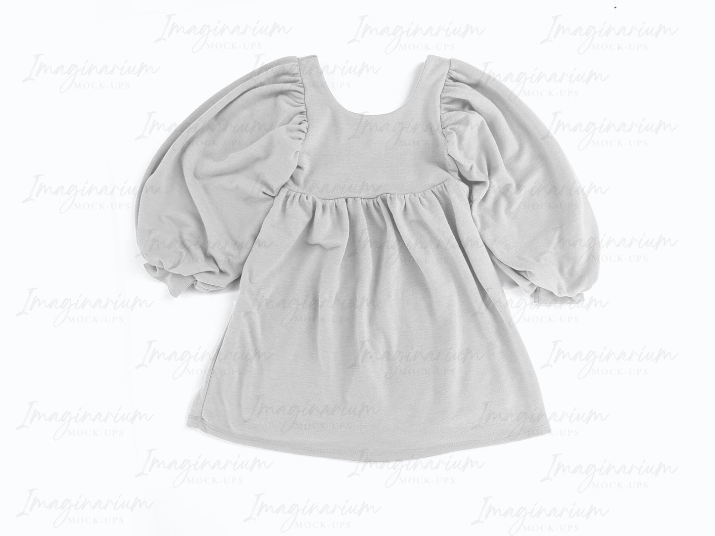 Basic Petal Dress Bishop Sleeve Mockup, Realistic Clothing Mock-Up for Procreate and Photoshop