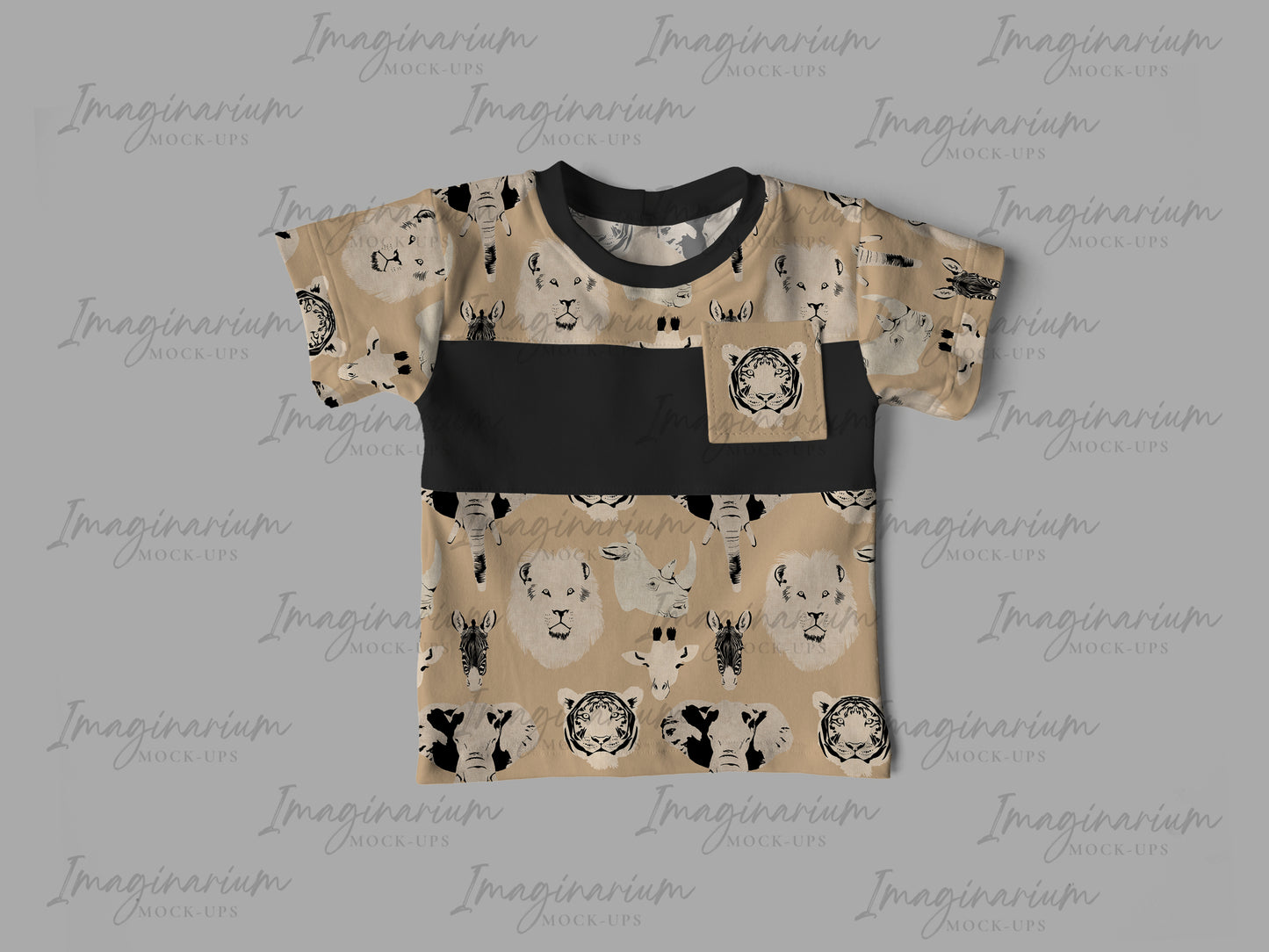 Upton Color Block Short Sleeve Top Mock Up, Realistic Clothing Mockup for Photoshop and Procreate