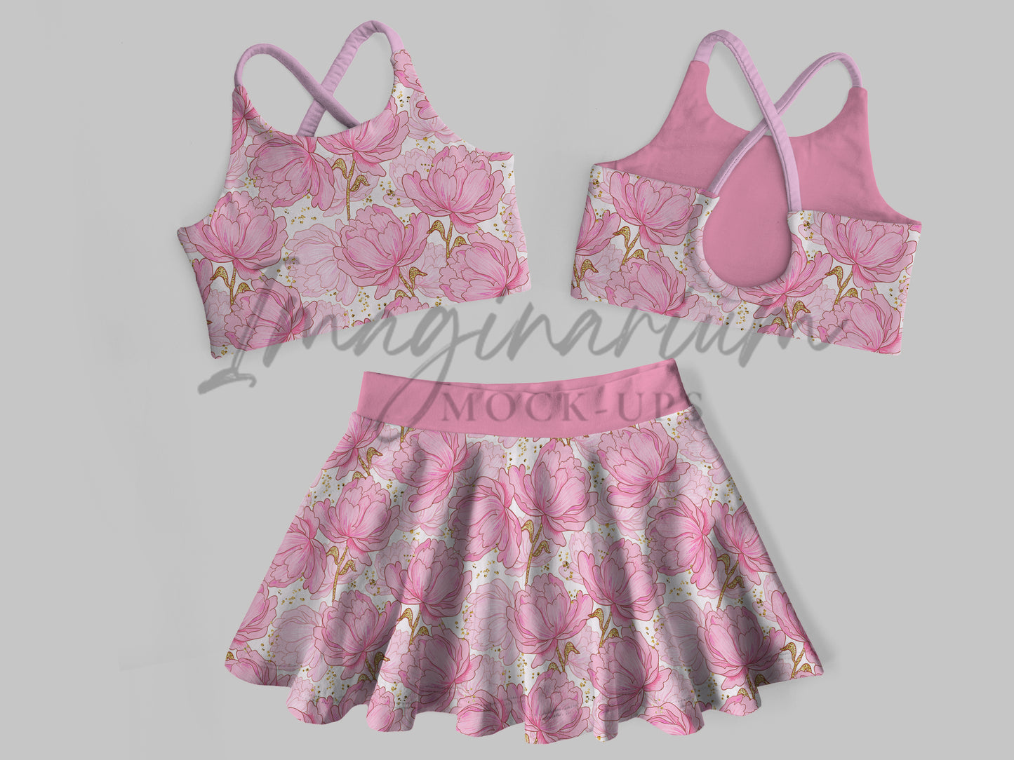 Salerno Top and Skirt Outfit Mock Up, Teardrop Back, Realistic Clothing Mockup for Photoshop and Procreate