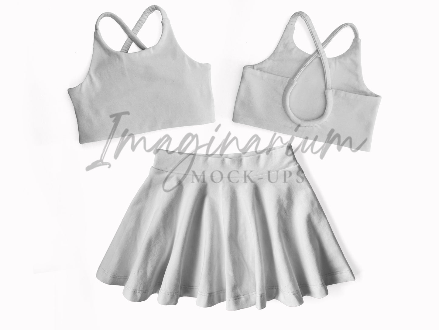 Salerno Top and Skirt Outfit Mock Up, Teardrop Back, Realistic Clothing Mockup for Photoshop and Procreate