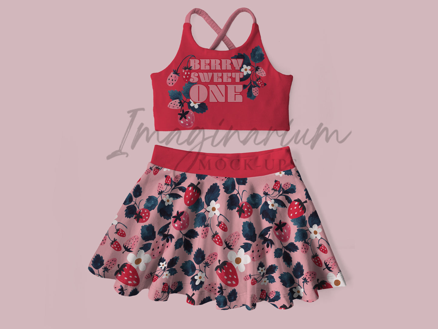 Salerno Top and Skirt Outfit Mock Up, Teardrop Back, Realistic Clothing Mockup for Photoshop and Procreate