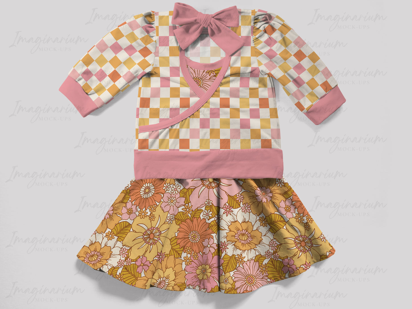 Long Sleeve Starling Dress Mock Up, Realistic Clothing Mockup for Photoshop and Procreate