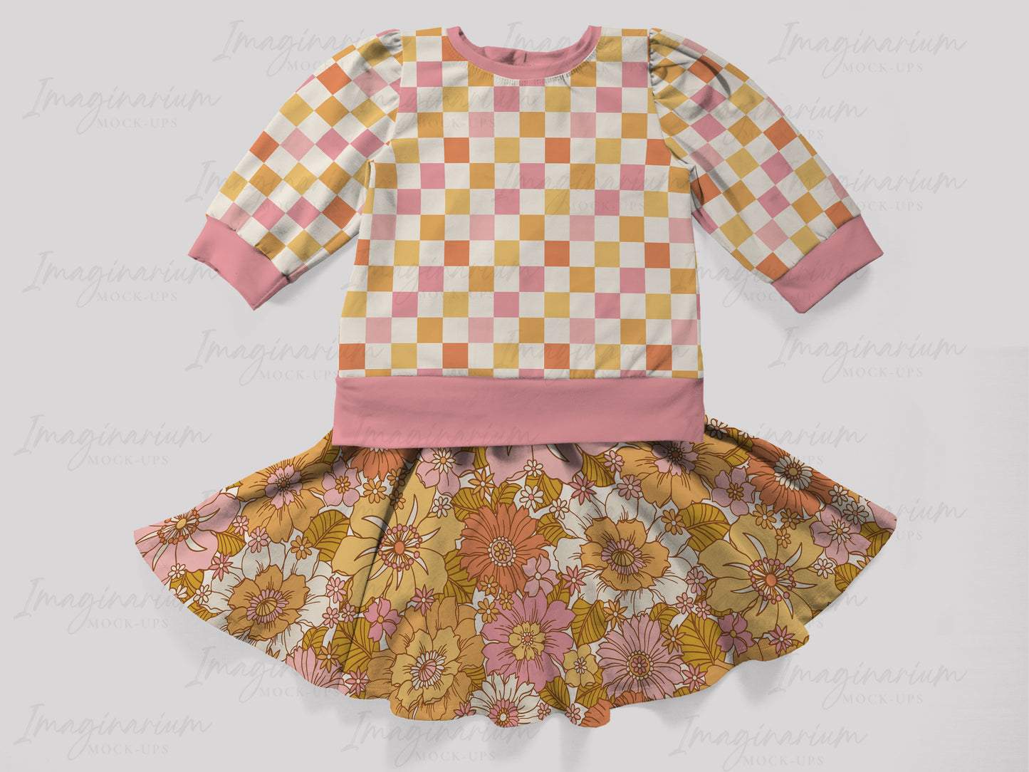 Long Sleeve Starling Dress Mock Up, Realistic Clothing Mockup for Photoshop and Procreate