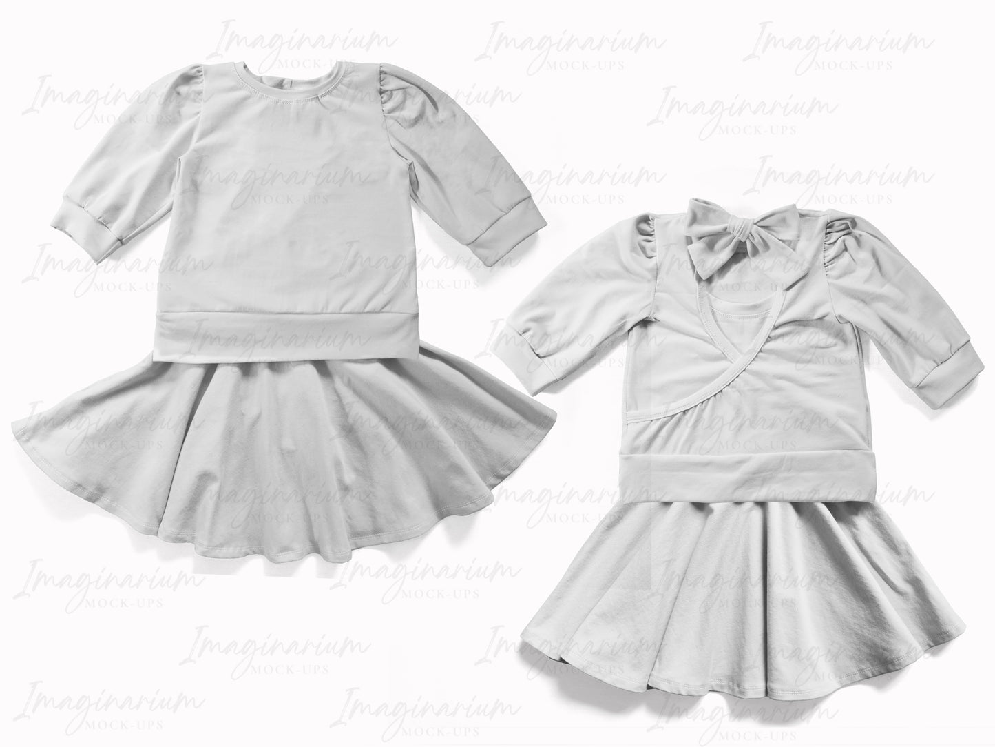 Long Sleeve Starling Dress Mock Up, Realistic Clothing Mockup for Photoshop and Procreate