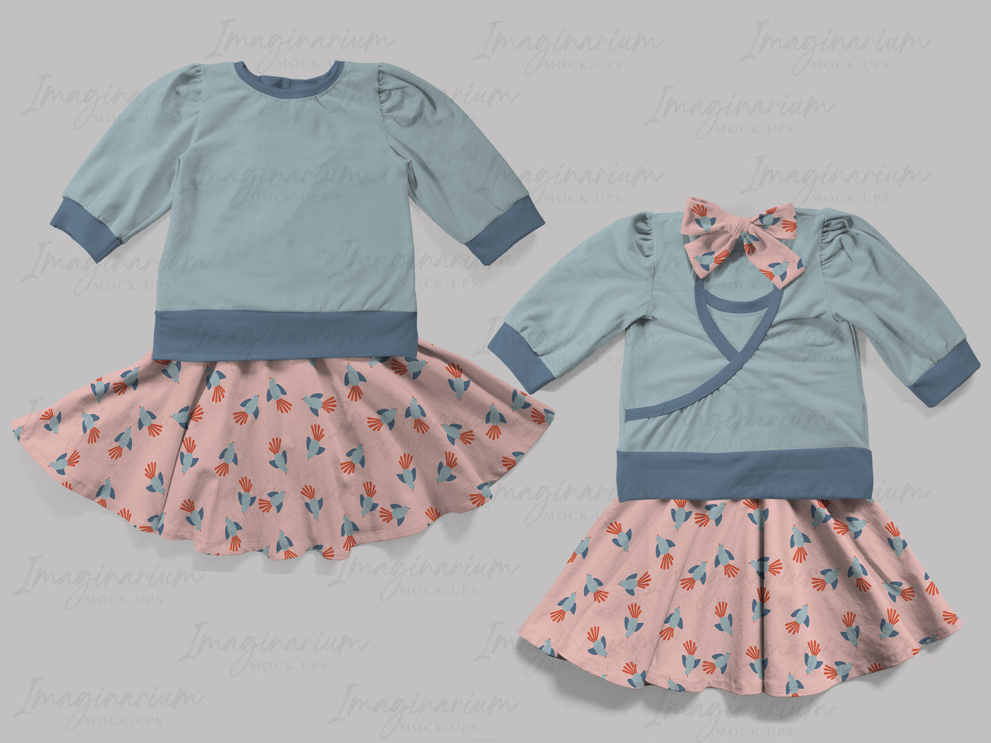 Long Sleeve Starling Dress Mock Up, Realistic Clothing Mockup for Photoshop and Procreate