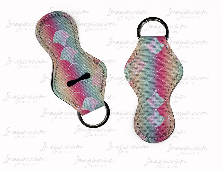 Curved Lipstick or Chapstick Holder Sublimation Keychain Mock Up, Realistic Mockup for Photoshop and Procreate