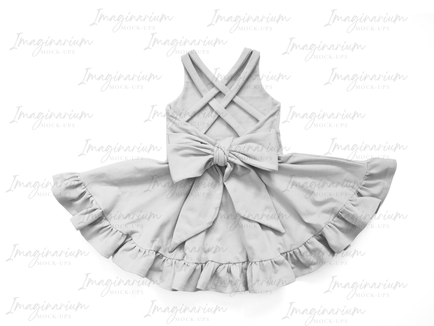 Tigerlily Multi Strap Bow Back Dress Mock Up, Realistic Clothing Mockup for Photoshop and Procreate