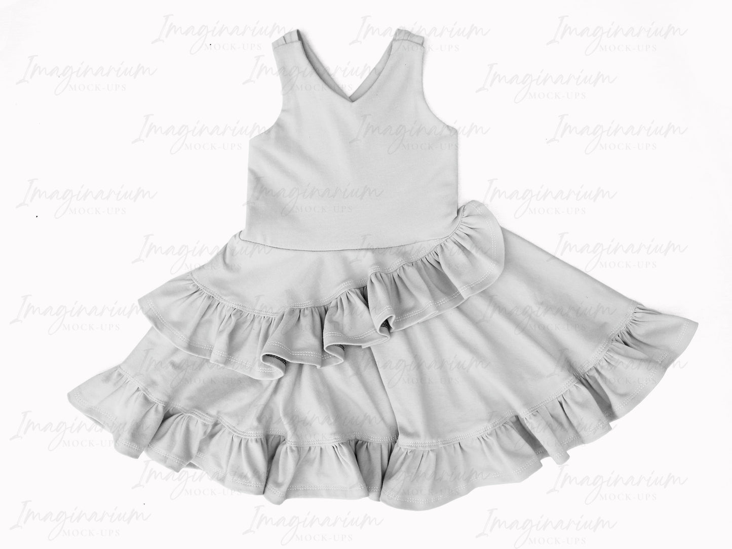 Tigerlily Multi Strap Double Flounce Skirt Dress Mock Up, Realistic Clothing Mockup for Photoshop and Procreate
