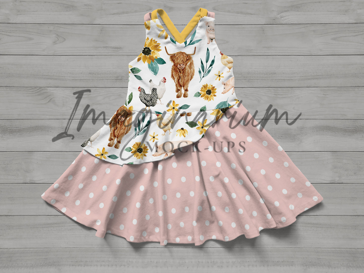 Tigerlily Multi Strap Tiered Skirt Dress Mock Up, Realistic Clothing Mockup for Photoshop and Procreate