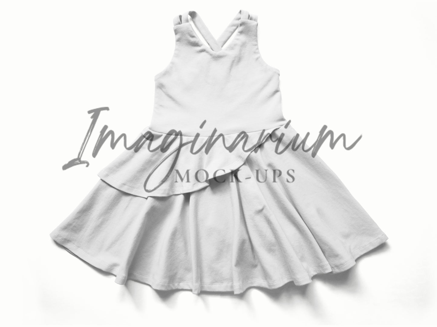 Tigerlily Multi Strap Tiered Skirt Dress Mock Up, Realistic Clothing Mockup for Photoshop and Procreate