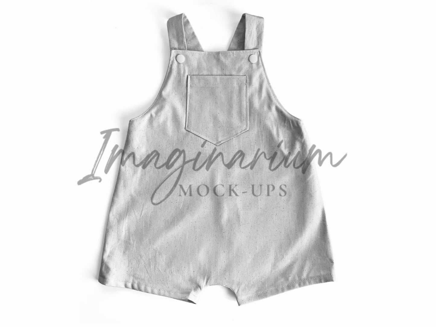 Woven Overalls Shorts Mock Up, Realistic Clothing Mockups for Photoshop and Procreate