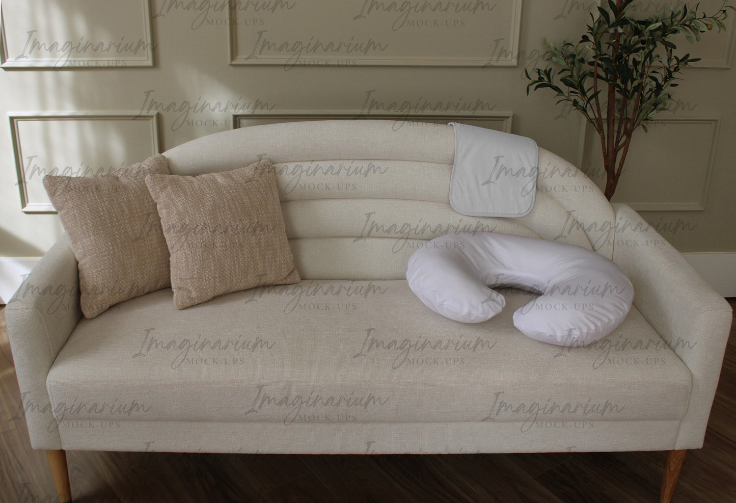 Nursing Pillow and Burp Cloth Mockup, Realistic Mockup for Procreate and Photoshop