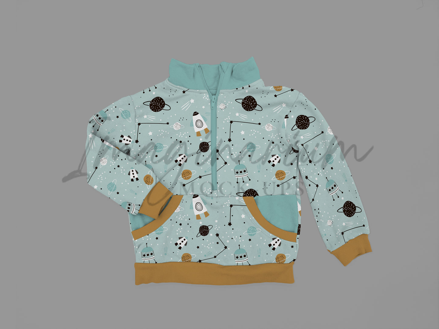 Half Zip Sweater Mock Up, Sweatshirt, Realistic Clothing Mockup for Photoshop and Procreate