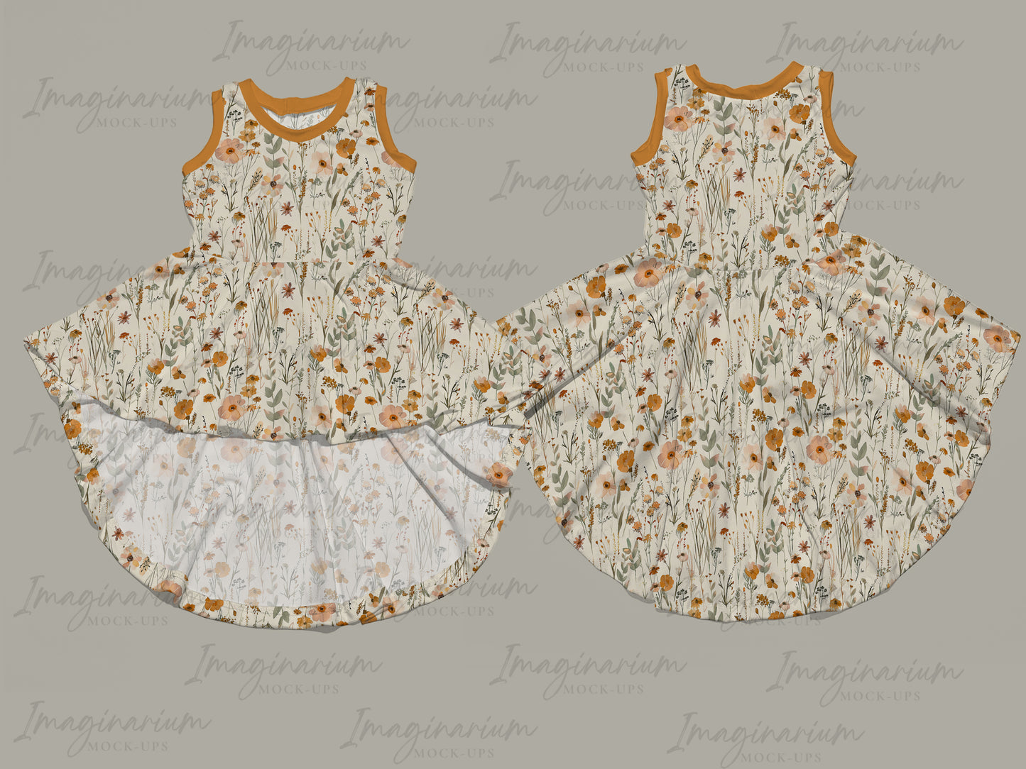 High Low Dress Mockup, Realistic Clothing Mock Up for Photoshop and Procreate