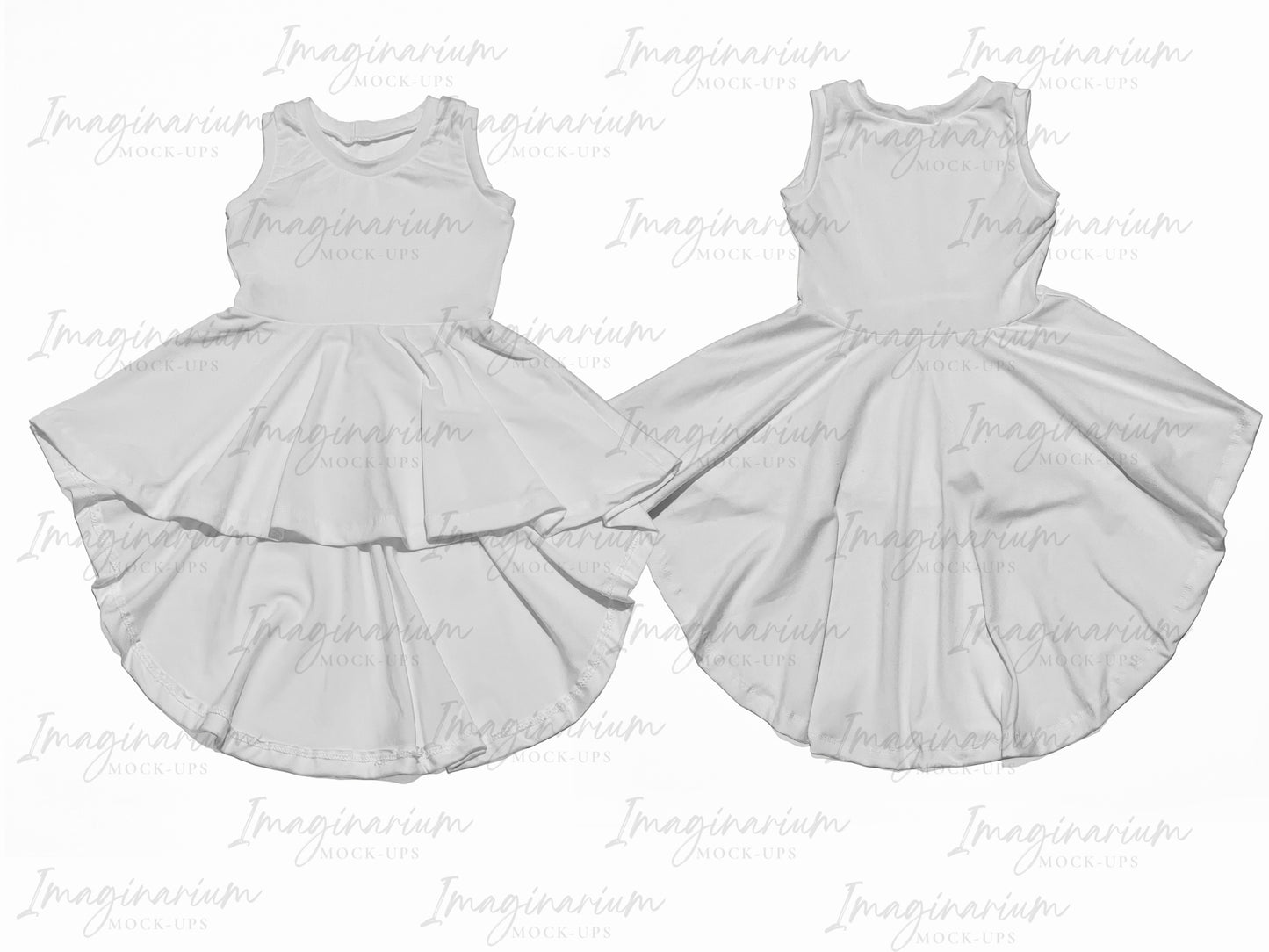 High Low Dress Mockup, Realistic Clothing Mock Up for Photoshop and Procreate