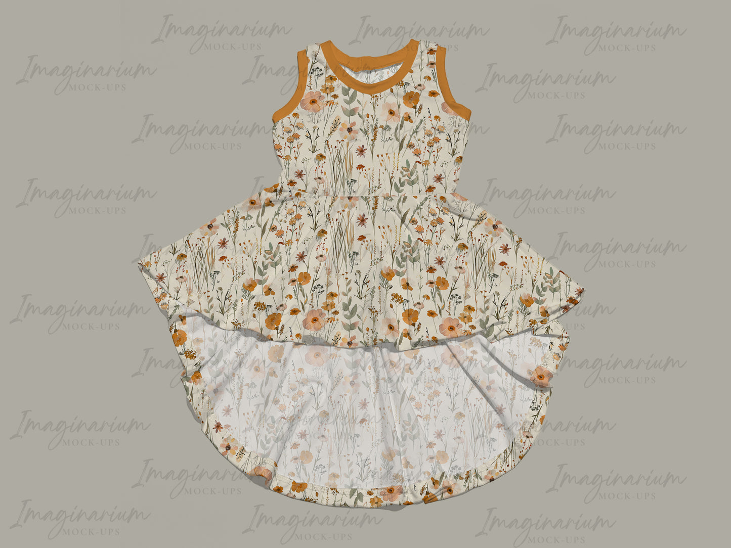High Low Dress Mockup, Realistic Clothing Mock Up for Photoshop and Procreate