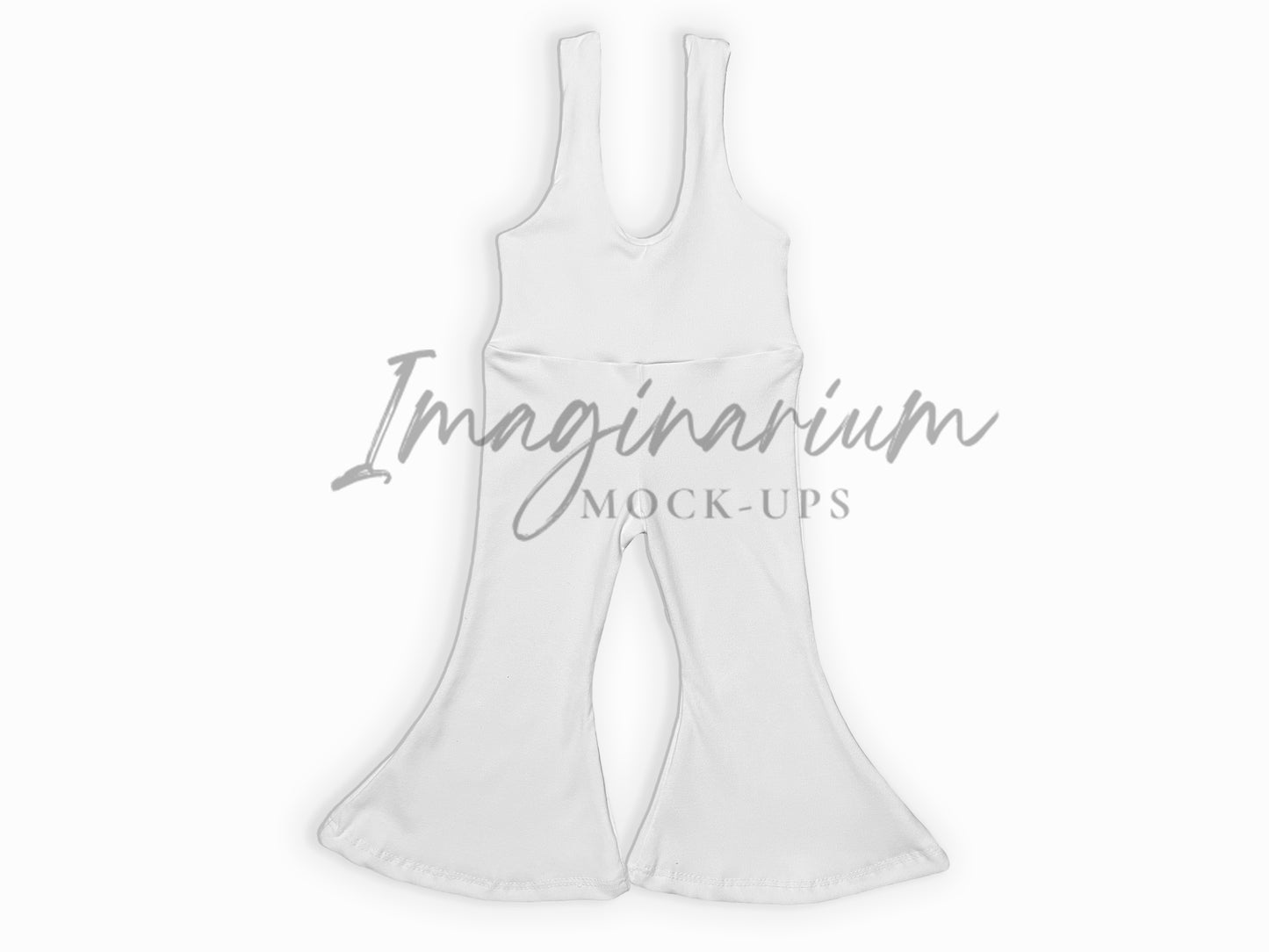 Wide Flare Bell Bottom Pants Jumpsuit Mock Up, Realistic Clothing Mockup for Photoshop and Procreate