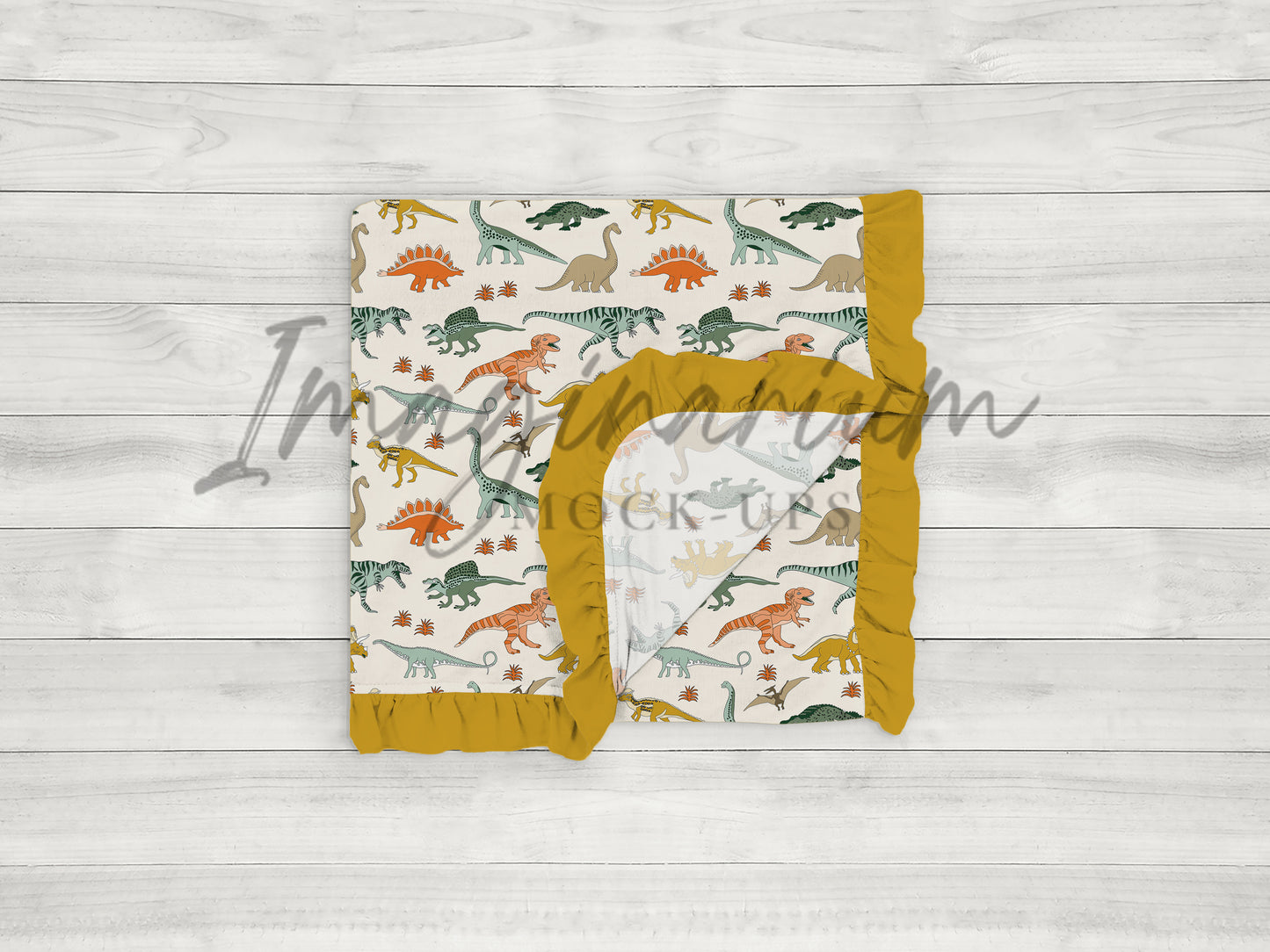 Ruffle Edge Blanket Mockup, Realistic Folded Blanket Mock Up for Photoshop and Procreate