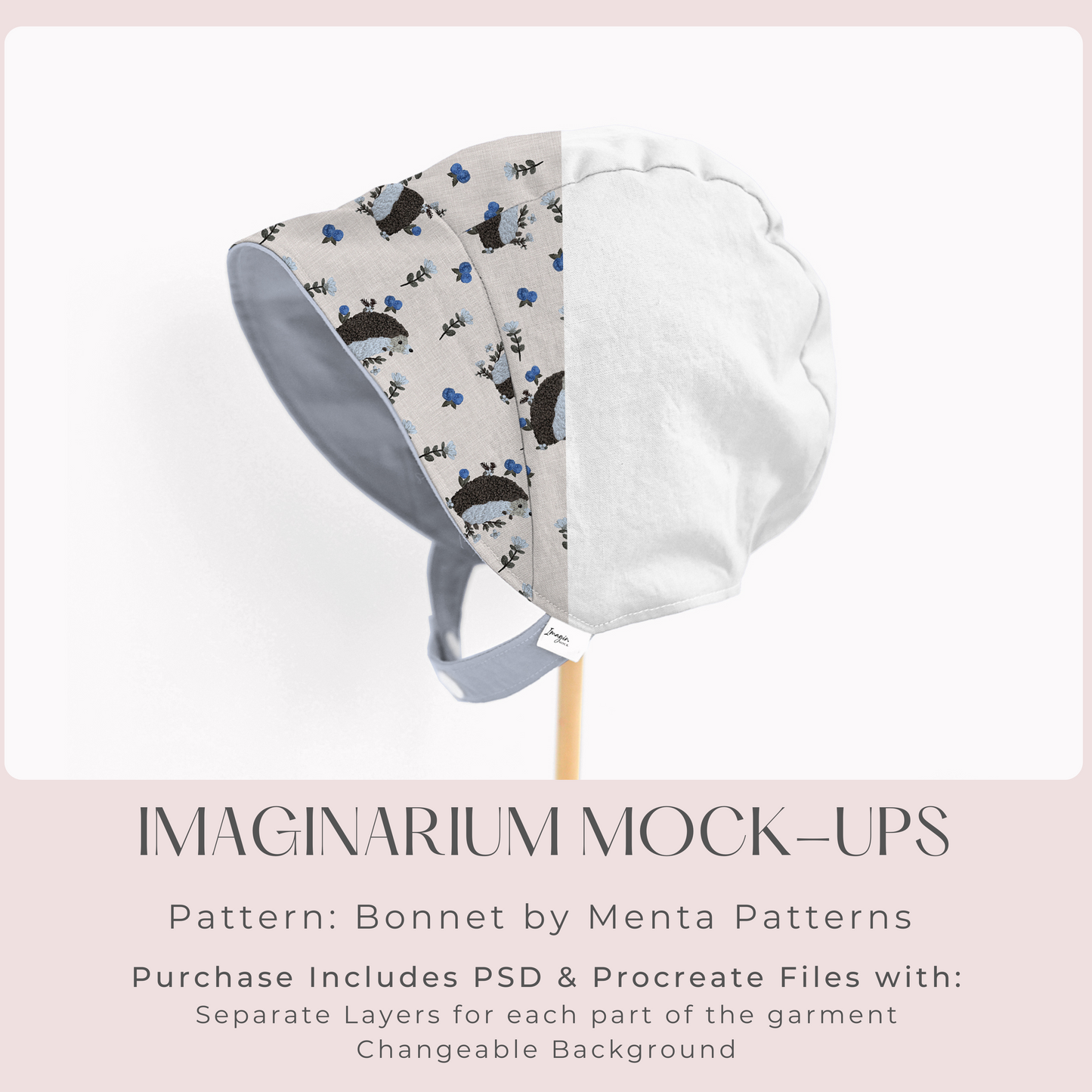 Baby Bonnet Mock Up, Realistic Hat Mockup for Photoshop and Procreate