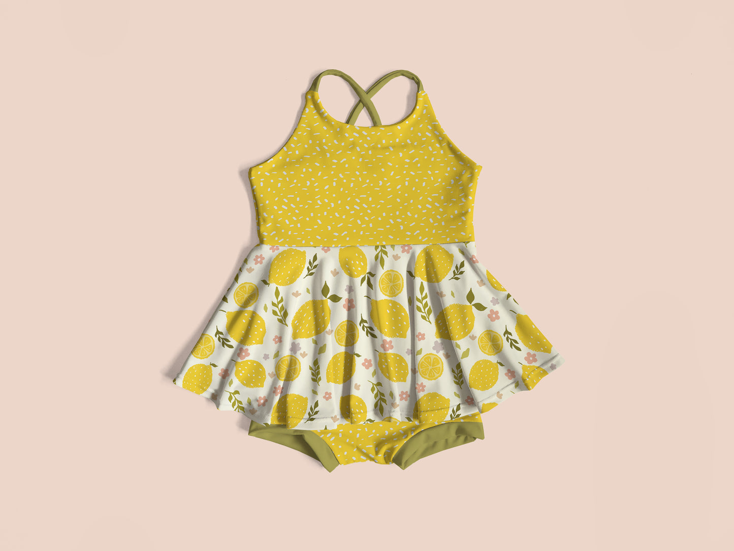 Brielle Skirted Romper Mock Up, Realistic Clothing Mockup for Photoshop and Procreate