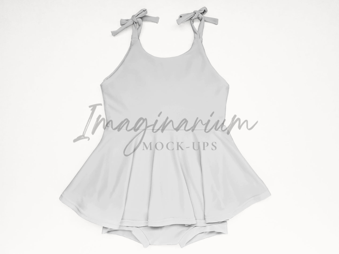 Brielle Tie Strap Skirted Romper Mock Up, Realistic Clothing Mockup for Photoshop and Procreate