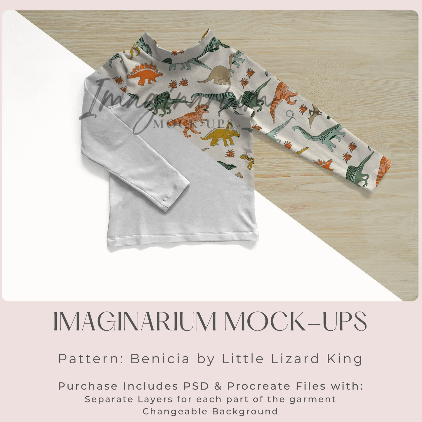 Long Sleeve Mock Neck Shirt Mock Up, Realistic Clothing Mockup for photoshop and procreate