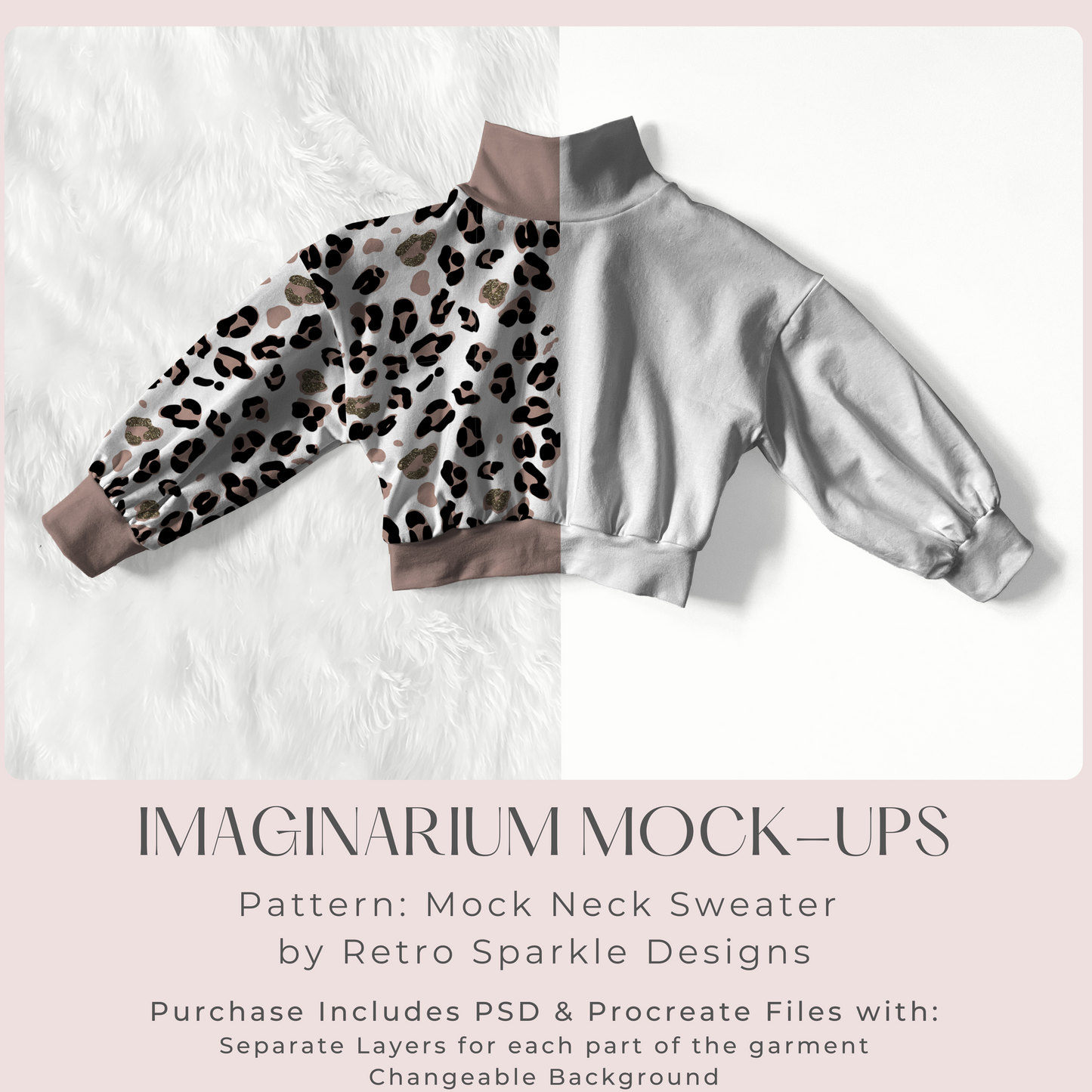 Bishop Sleeve Mock Neck Sweater Mock Up, Realistic Clothing Mockup for Photoshop and Procreate