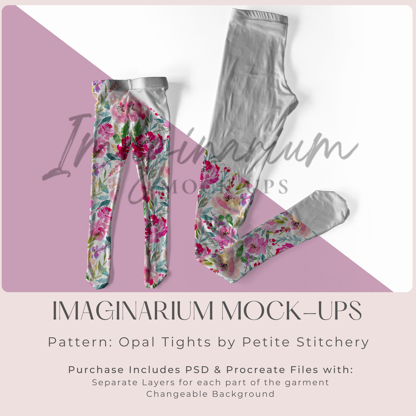 Mommy and Me Opal Tights Mock Up, Realistic Clothing Mockup for Procreate and Photoshop