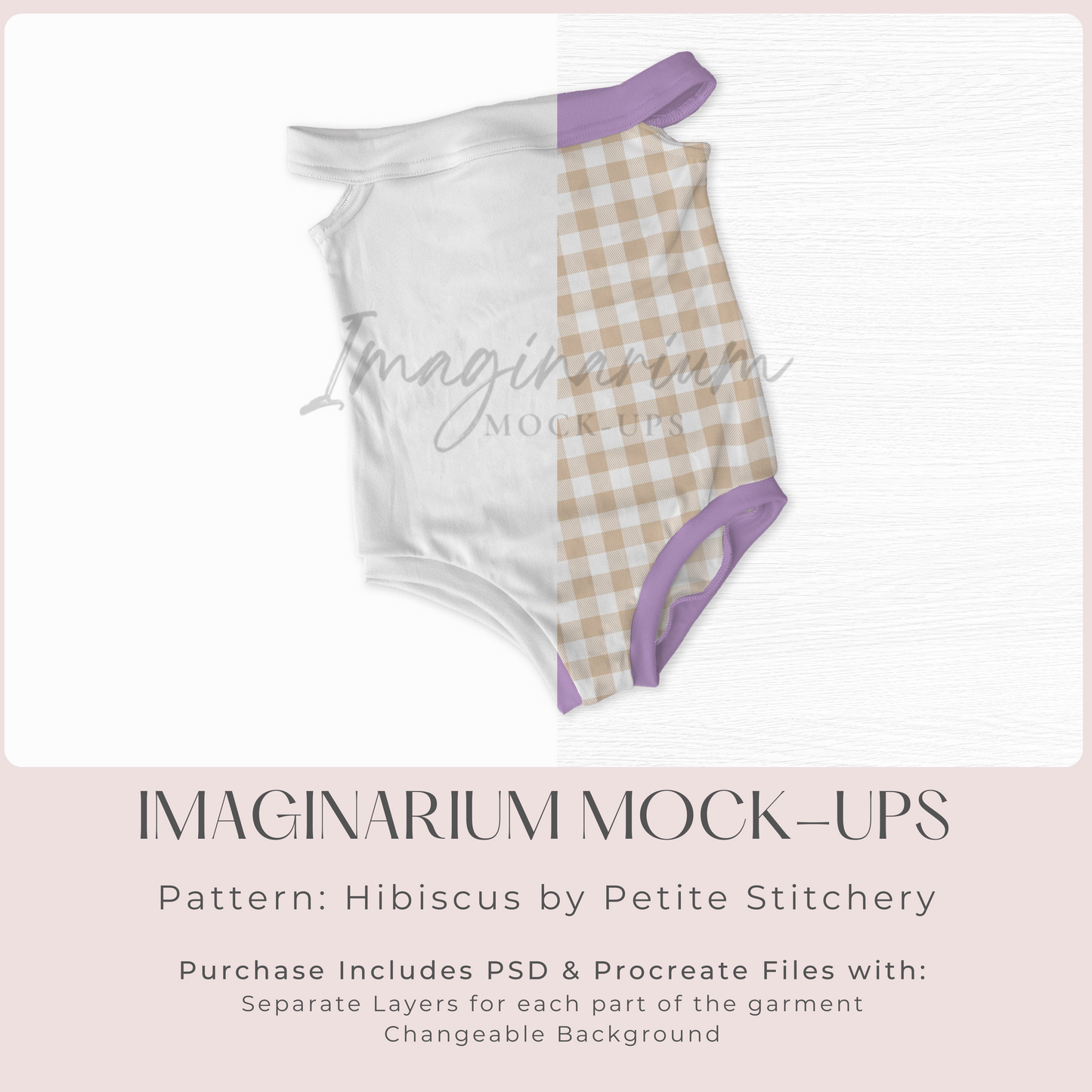 Off Shoulder Sleeveless Leotard Mock Up, Realistic Clothing Mockups for Photoshop and Procreate