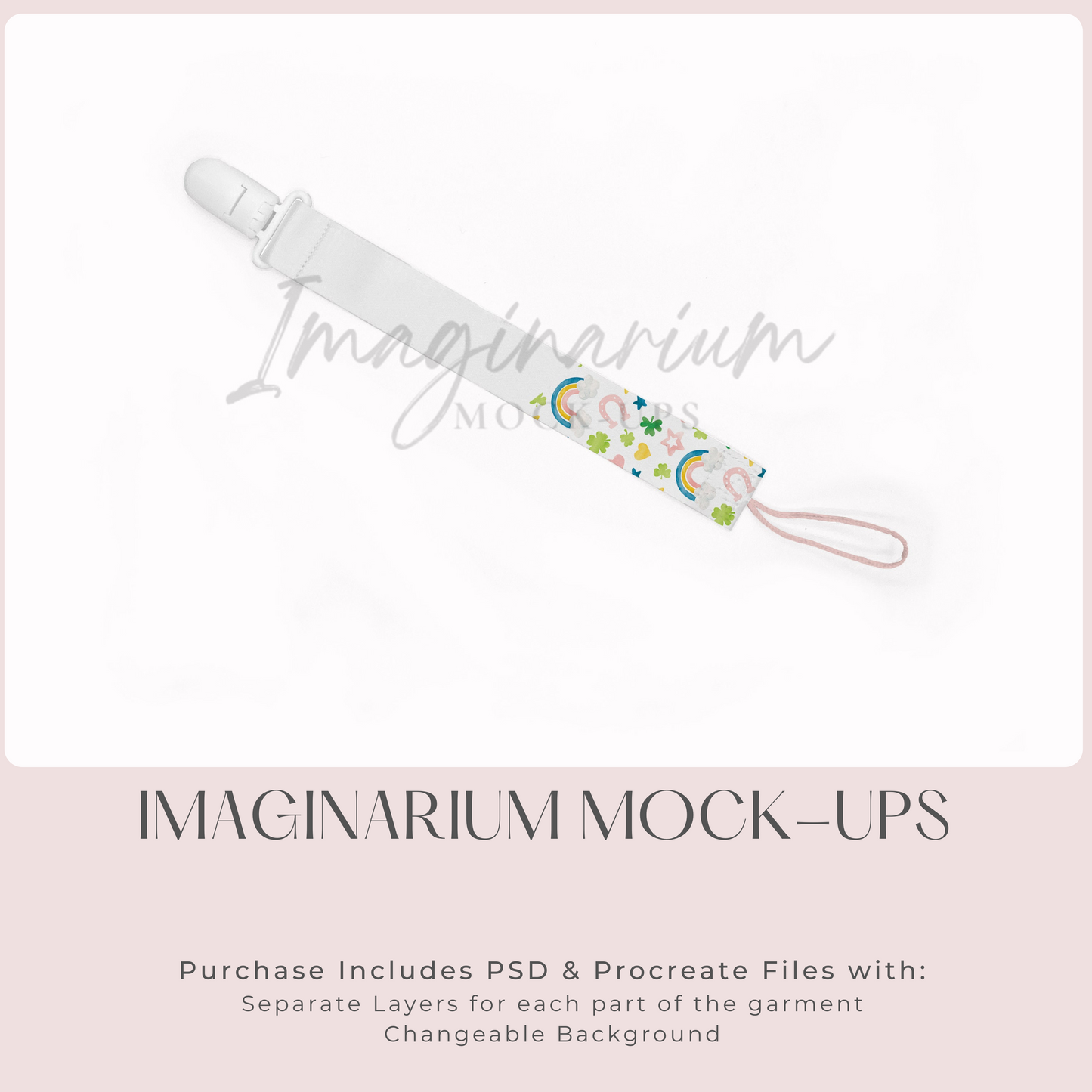 Pacifier Clips Binky Clip Dummy Clip Mockup, Realistic Mock Up for Procreate and Photoshop