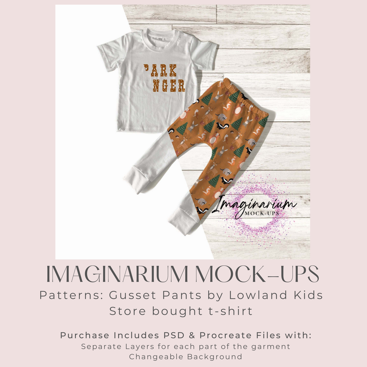 Pants and T-Shirt Outfit Mock up, Realistic Clothing Mockup for Photoshop and Procreate