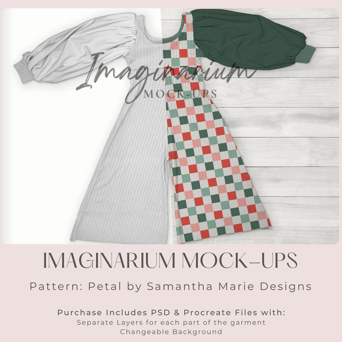 Petal Romper Wide Leg Pants Mock Up, Realistic Mockup for Photoshop and Procreate