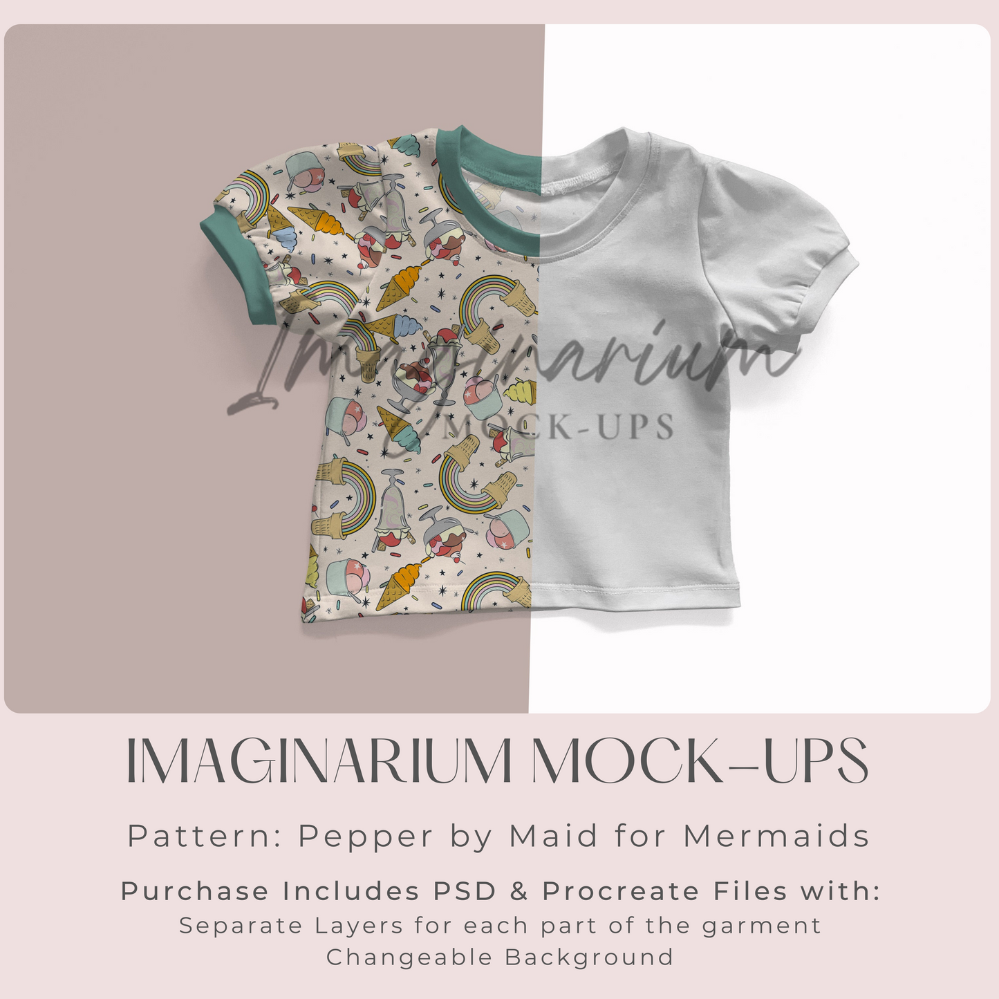 Puff Sleeve Top Mock Up, Short Sleeve Shirt Realistic Mockup for Photoshop and Procreate