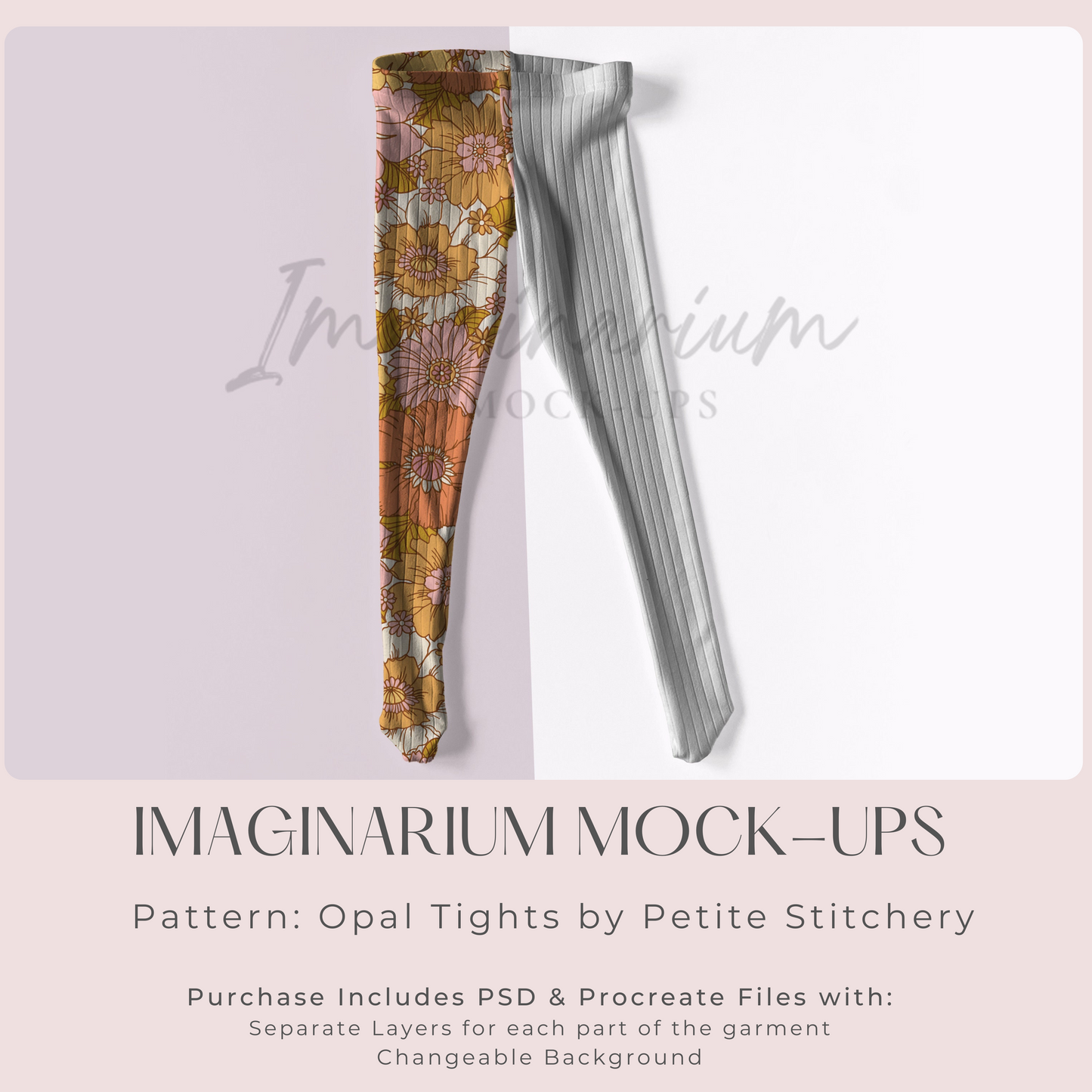 Ribbed Opal Tights Mock Up, Realistic Clothing Mockup for Photoshop and Procreate