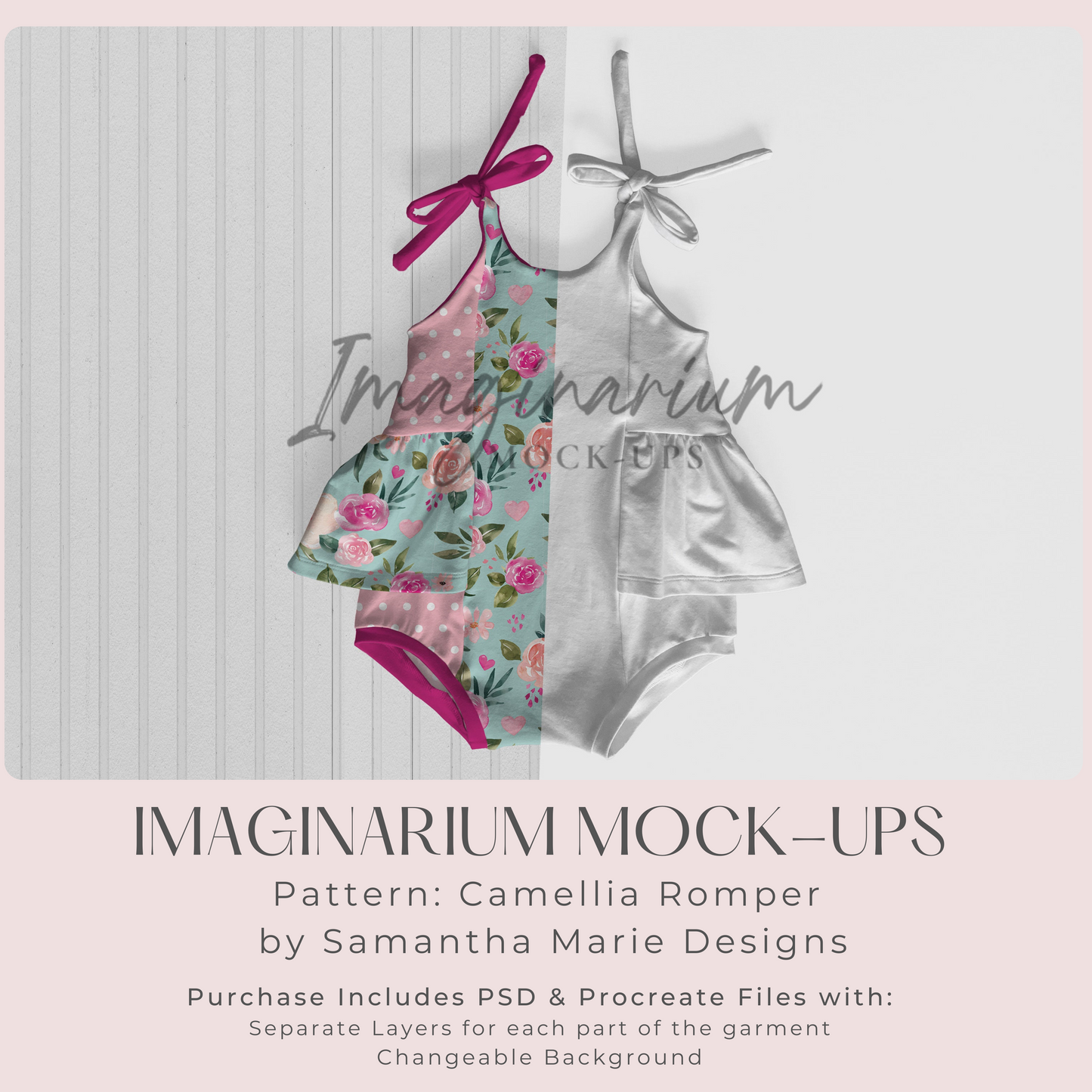 Ruffle Bubble Romper Baby Mock Up, Realistic Clothing Mockup for Photoshop and Procreate