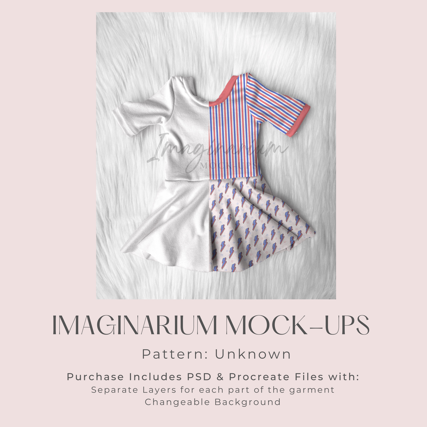 Skirted Bodysuit Mock Up, Realistic Mockup for Photoshop and Procreate