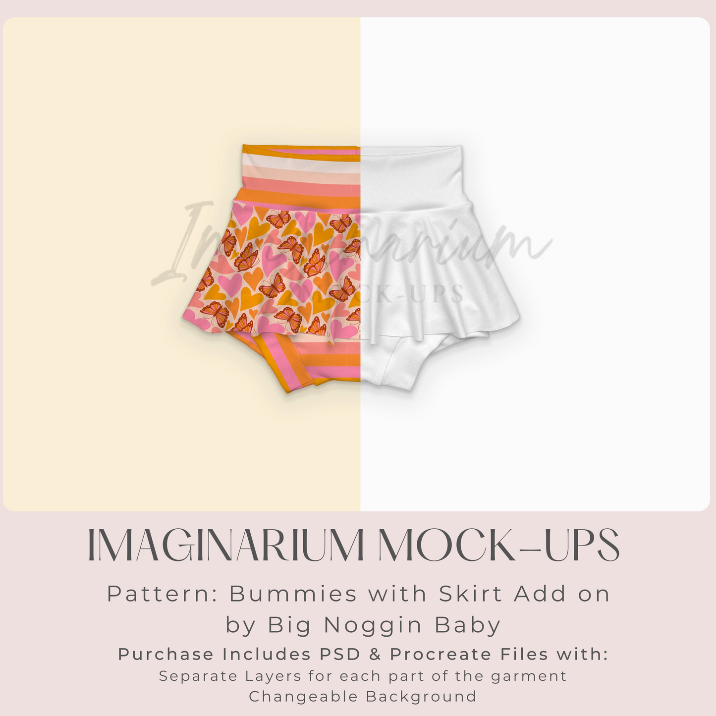 Skirted Bummies Mock Up, Realistic Mockup for Photoshop and Procreate