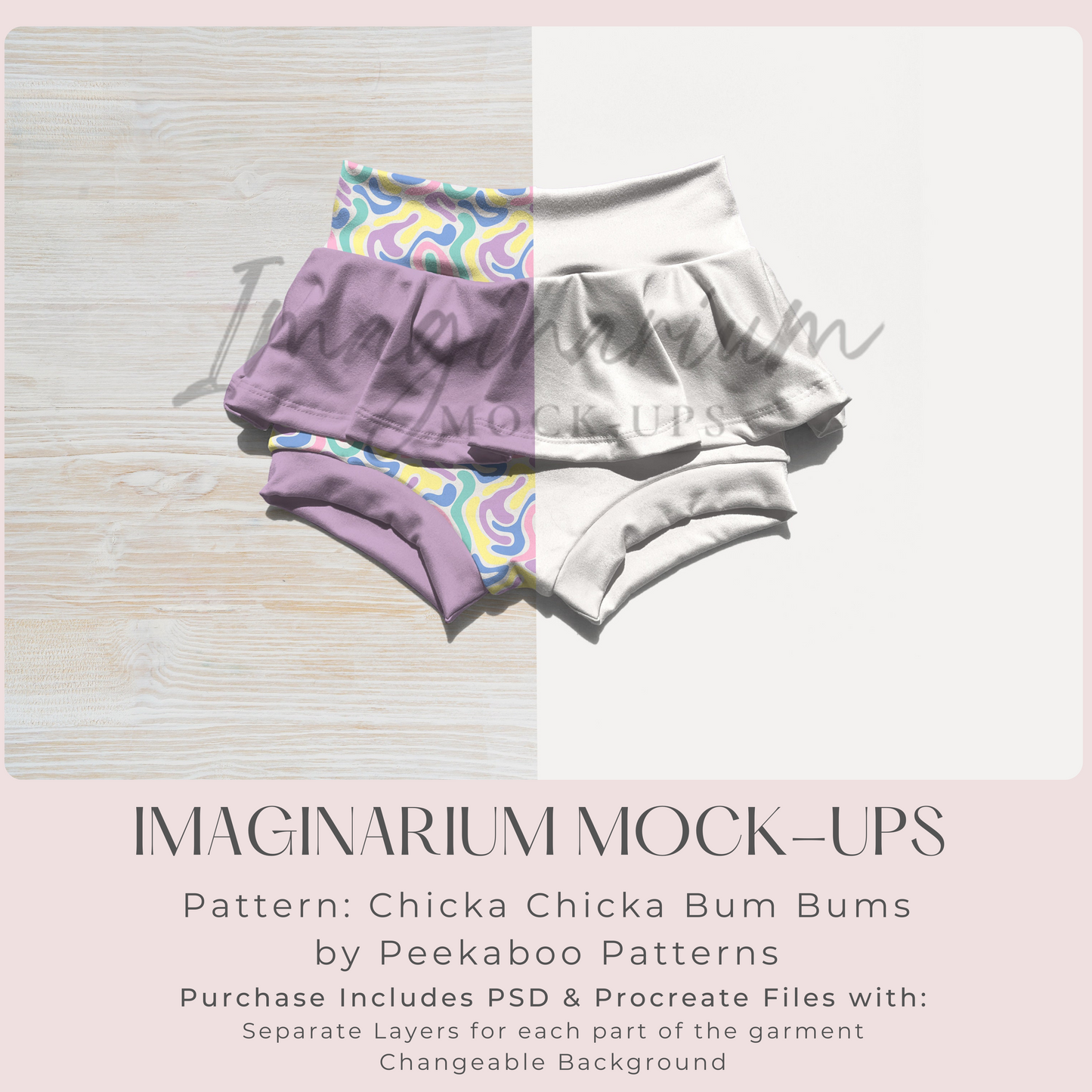 Skirted Bummies Mock Up, Realistic Mockup for Photoshop and Procreate
