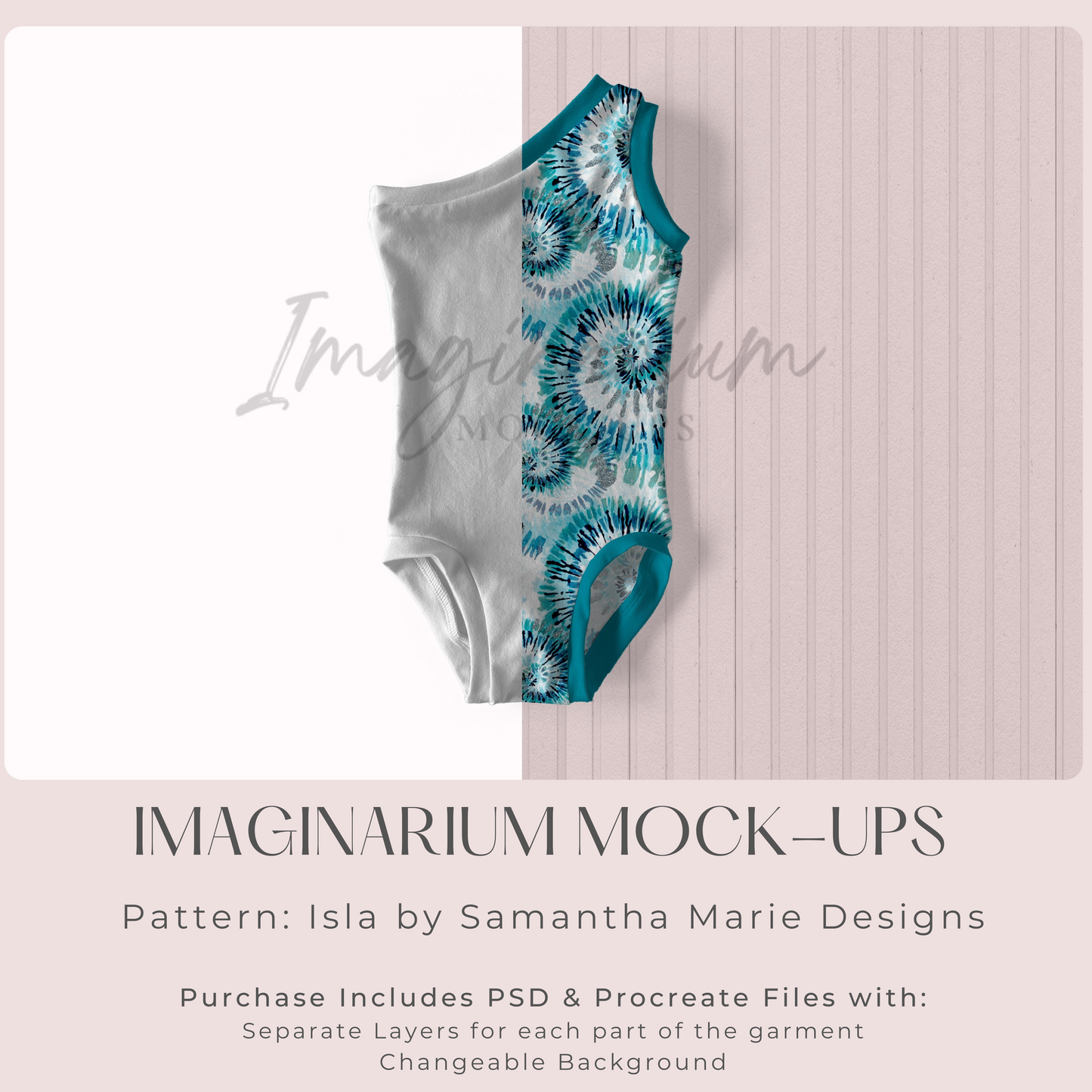 Sleeveless One Shoulder Leotard Mock Up, Realistic Leo Mockup for Photoshop and Procreate