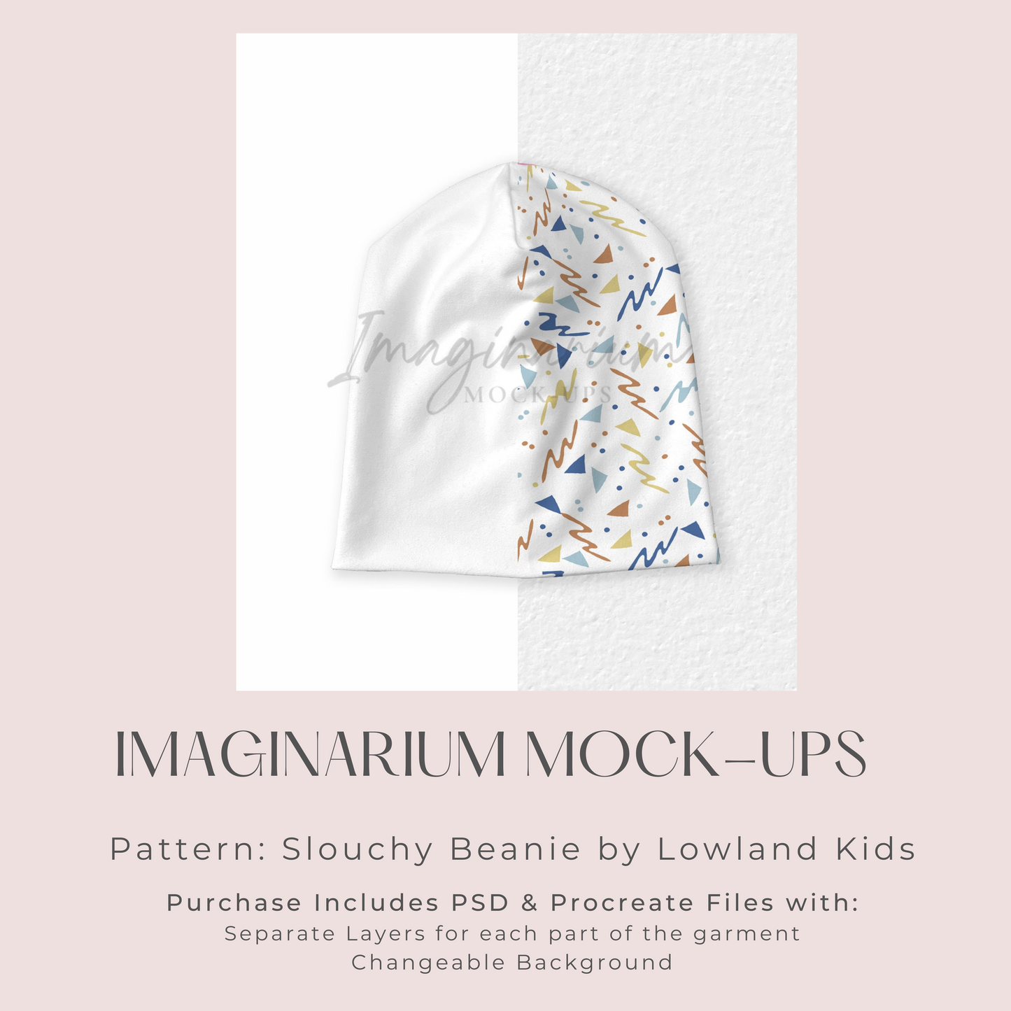 Slouchy Beanie Mock Up, Realistic Mockup for Photoshop and Procreate