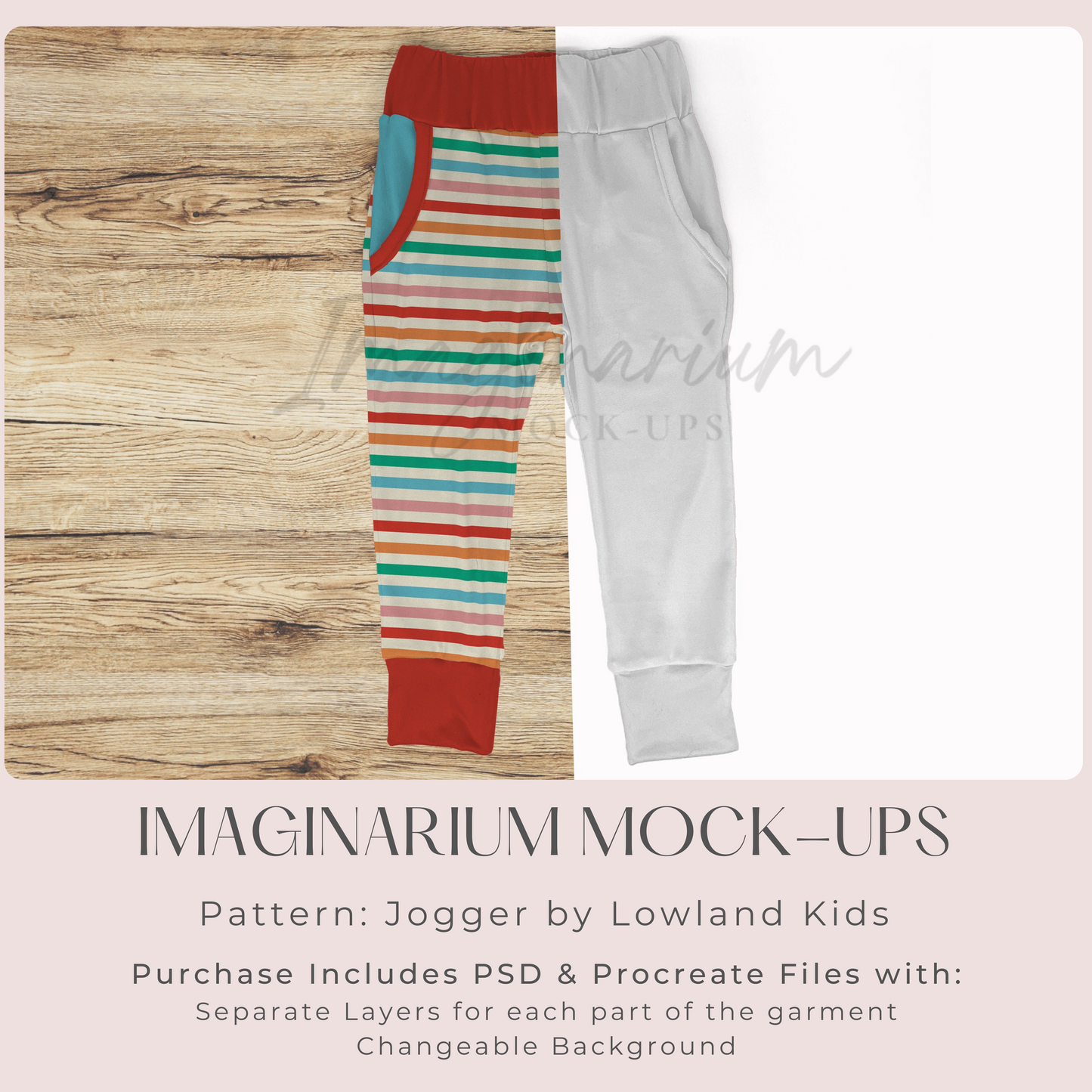 Slim Fit Jogger Pants Mock Up, Realistic Mockup for Photoshop and Procreate