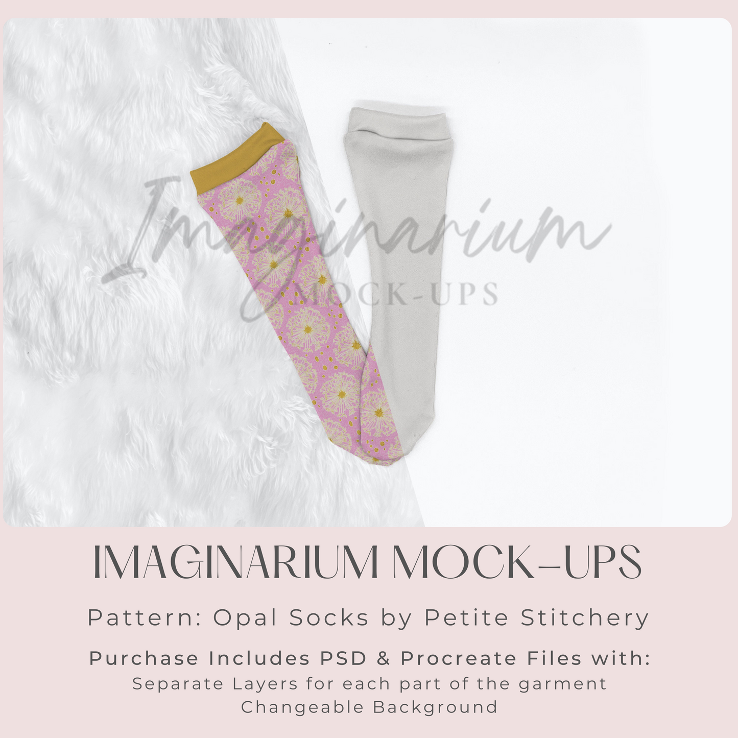 Socks Mock Up, Realistic Mockup for Photoshop and Procreate