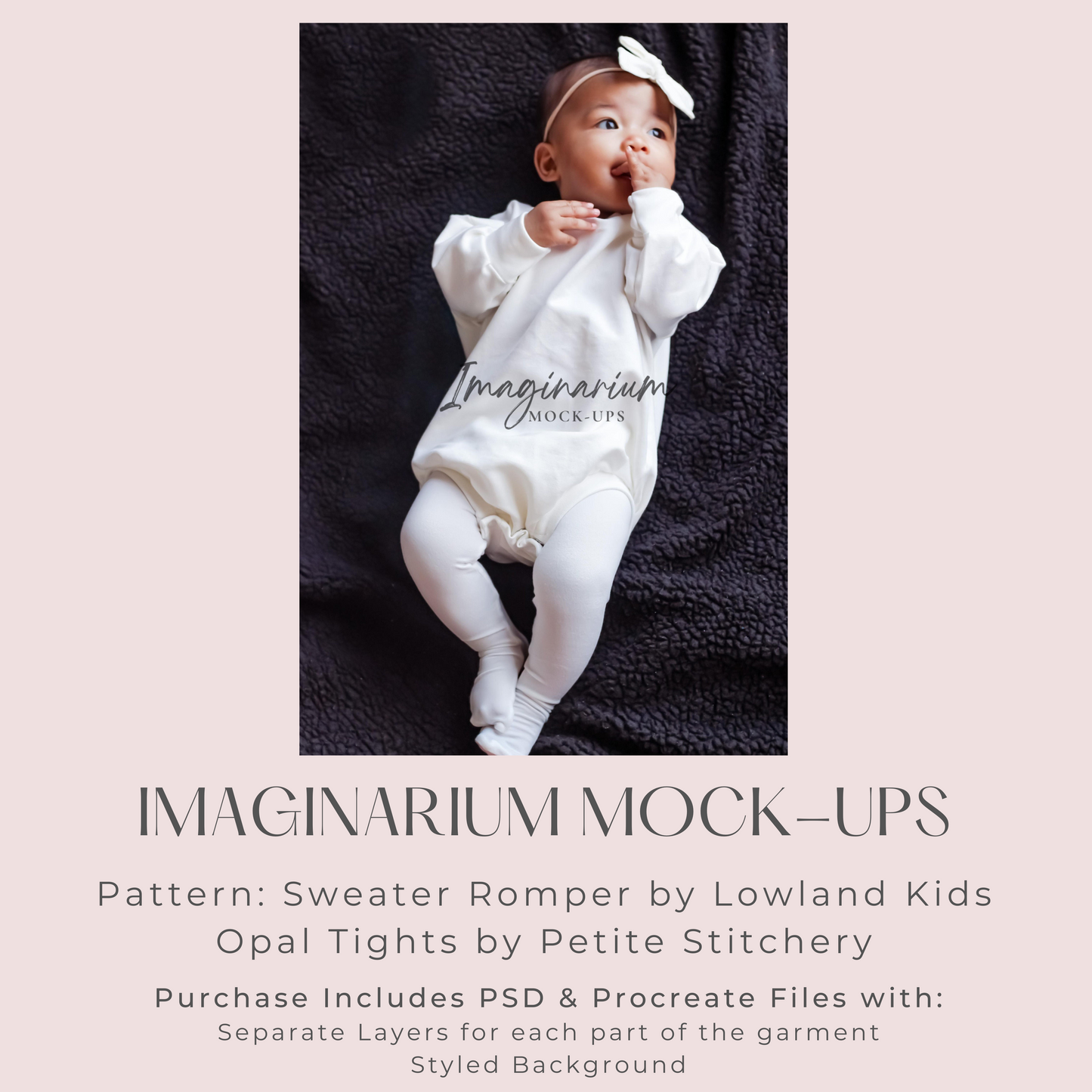 Modeled Sweater Romper and Tights Mock Up, Realistic Clothing Mockup for Photoshop and Procreate