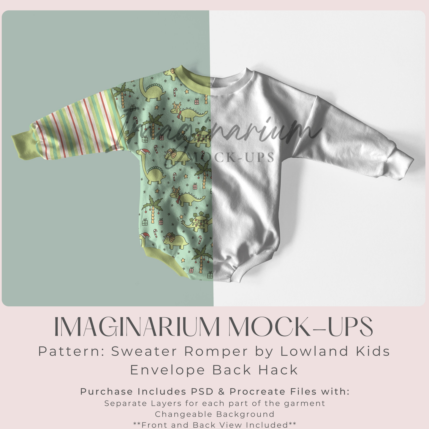 Sweater Romper With Envelope Back Mock Up, Realistic Clothing Mockup for Photoshop and Procreate