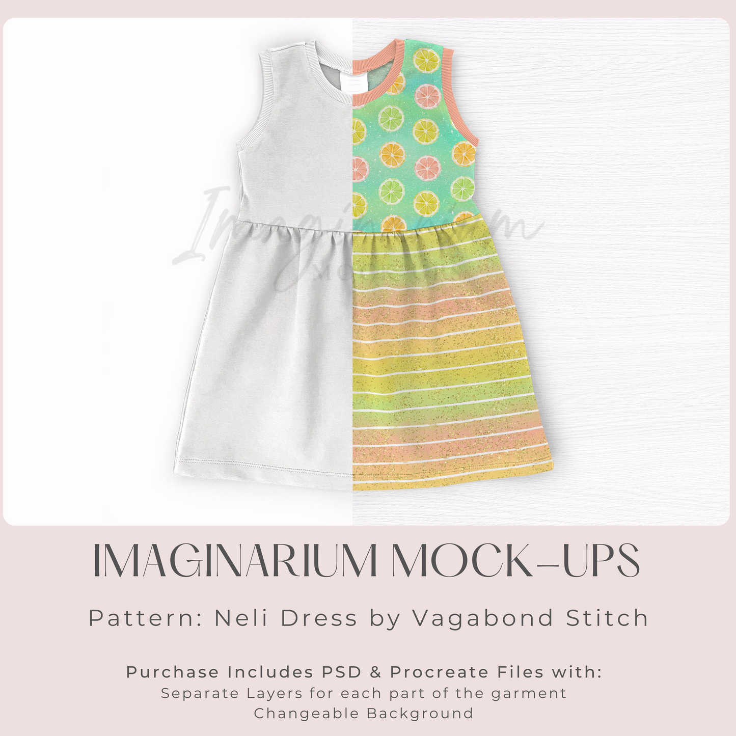Tank Dress Mock Up, Realistic Mockup for Photoshop and Procreate