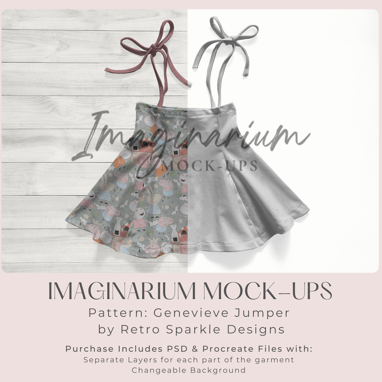 Skirted Tie Jumper Mock Up, Realistic Mockup for Photoshop and Procreate