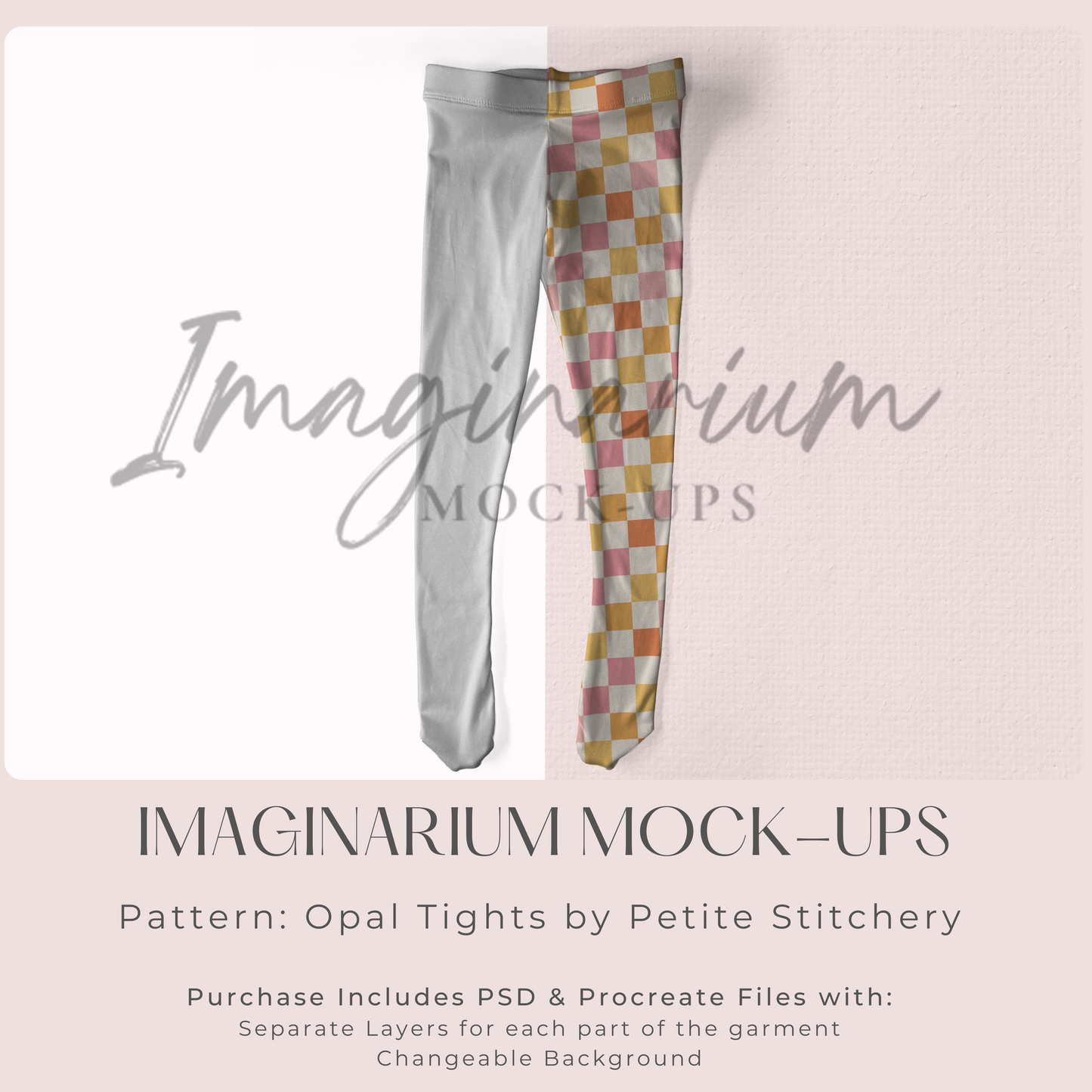 Kids Tights Mock Up, Realistic Clothing Mockup for Photoshop and Procreate